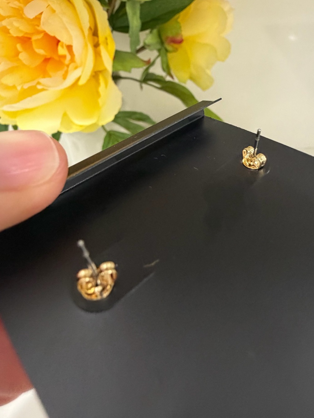 Coach Gold-Tone Mother-of-Pearl Round Logo Stud Earrings - Picture 6 of 6